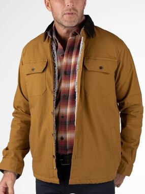Tailor Vintage Men's Bronze Brown Field Jacket with Sherpa Trim